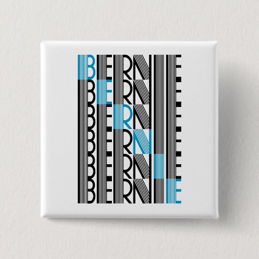 BERNIEサンダーテキスト 缶バッジ (正面)