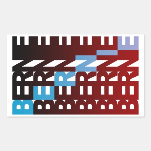 BERNIEサンダーテキストBern 長方形シール (正面)
