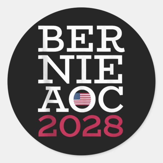 Bernie Aoc 2028キャンペーン – 寡頭政権の愛国者と戦う ラウンドシール (正面)