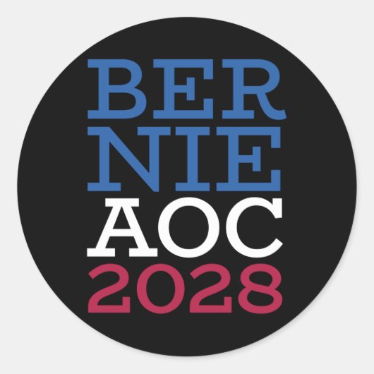 Bernie Aoc 2028キャンペーン – 愛国的な戦いオリゴアーク ラウンドシール (正面)