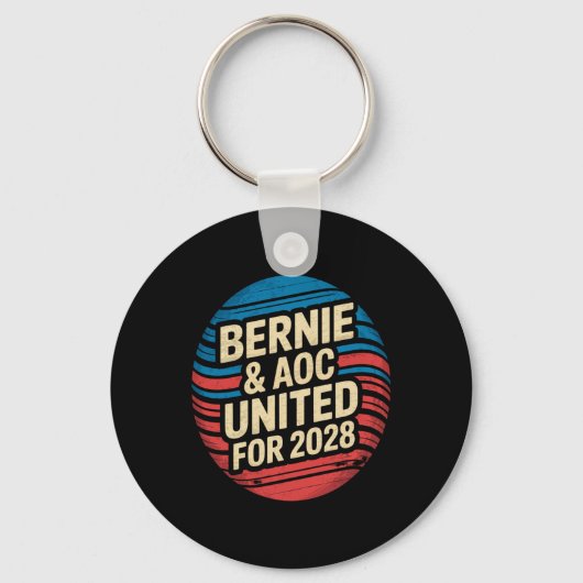 Bernie SandersとAoc 2028大統領選挙運動 キーホルダー (正面)
