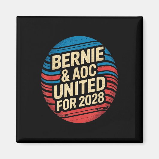 Bernie SandersとAoc 2028大統領選挙運動 マグネット (正面)