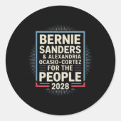 Bernie SandersとAoc 2028大統領選挙運動 ラウンドシール (正面)