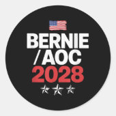 Bernie SandersとAoc 2028大統領選挙運動 ラウンドシール (正面)