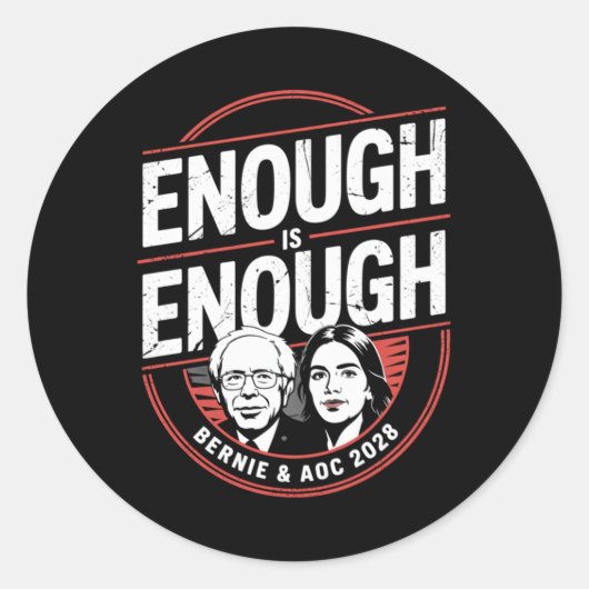 Bernie SandersとAoc 2028大統領選挙運動 ラウンドシール (正面)