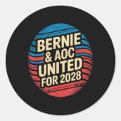 Bernie SandersとAoc 2028大統領選挙運動 ラウンドシール (正面)