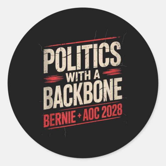 Bernie SandersとAoc 2028大統領選挙運動 ラウンドシール (正面)
