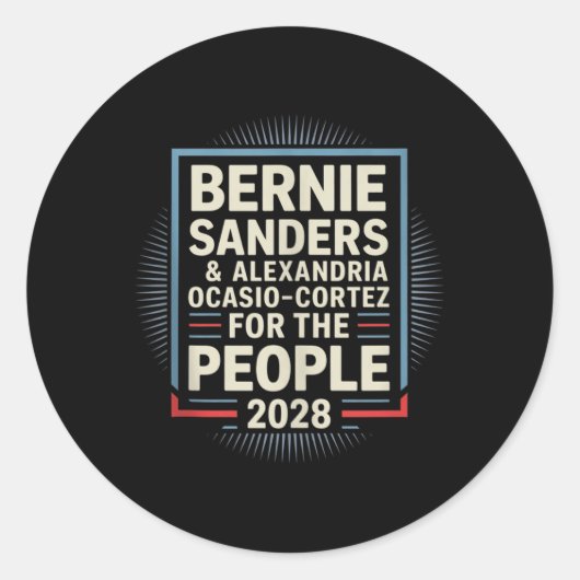 Bernie SandersとAoc 2028大統領選挙運動 ラウンドシール (正面)