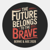 Bernie SandersとAoc 2028大統領選挙運動 ラウンドシール (正面)