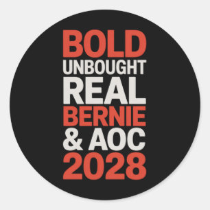Bernie SandersとAoc 2028大統領選挙運動 ラウンドシール