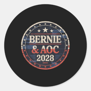 Bernie SandersとAoc 2028大統領選挙運動 ラウンドシール