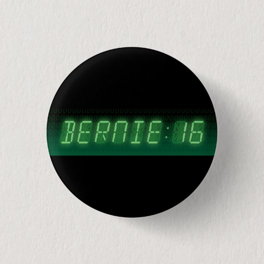 Bernie Sandersデジタル読み出し 缶バッジ (正面)
