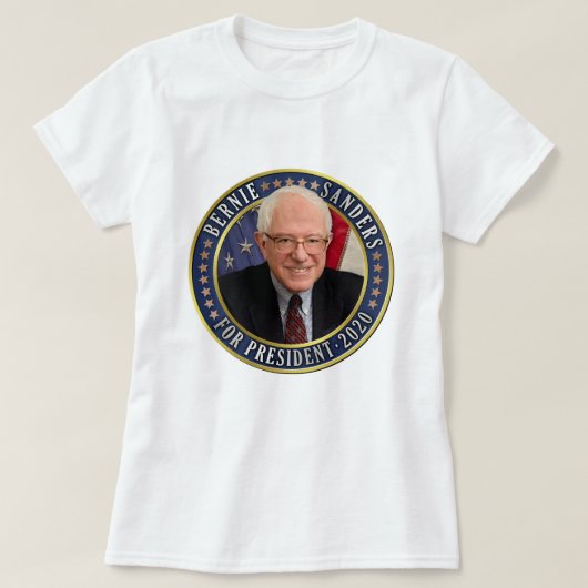 Bernie Sanders氏（2020年大統領向け）の民主党写真 Tシャツ (デザイン正面)
