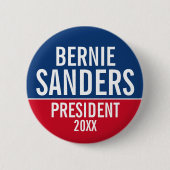 Bernie Sanders 2020キャンペーン – 名前/色を編集できる 缶バッジ (正面)