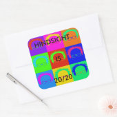 Bernie Sanders「HINDSIGHT IS ポップ・アートの 20/20シール スクエアシール (封筒)