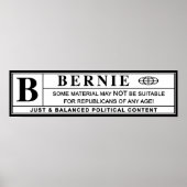 Bernie Sanders Warning Label ポスター (正面)