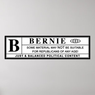 Bernie Sanders Warning Label ポスター
