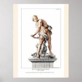 Bernini's David in an engraving by Nicolas Dorigny ポスター