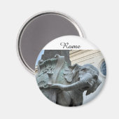 Bernini's Elephant and Obelisk - Rome Italy マグネット (正面/裏面)