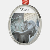 Bernini's Elephant and Obelisk - Rome Italy メタルオーナメント (左)
