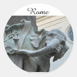 Bernini's Elephant and Obelisk - Rome Italy ラウンドシール