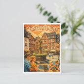 Bernkastel-Kues Germany Vintage Travel ポストカード (スタンド正面)
