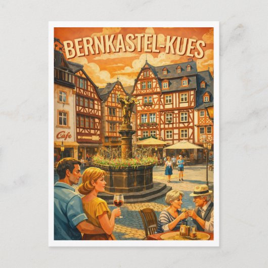 Bernkastel-Kues Germany Vintage Travel ポストカード (正面)