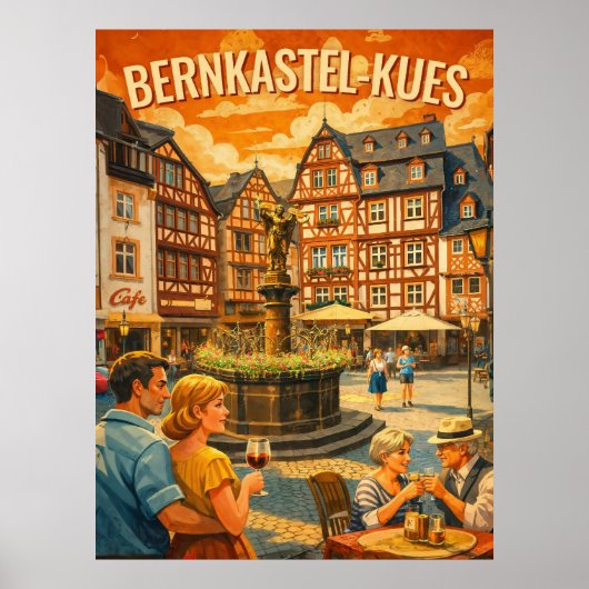 Bernkastel-Kues Vintage Travel ポスター (正面)