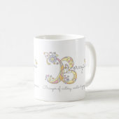 BernyceのイニシャルBの名前と意味のマグカップ コーヒーマグカップ (正面右)