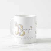 BernyceのイニシャルBの名前と意味のマグカップ コーヒーマグカップ (正面左)