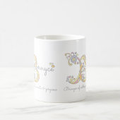BernyceのイニシャルBの名前と意味のマグカップ コーヒーマグカップ (中央)