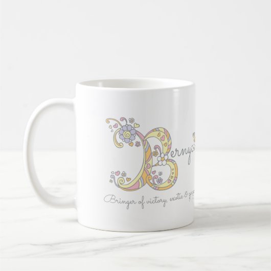 BernyceのイニシャルBの名前と意味のマグカップ コーヒーマグカップ (左)
