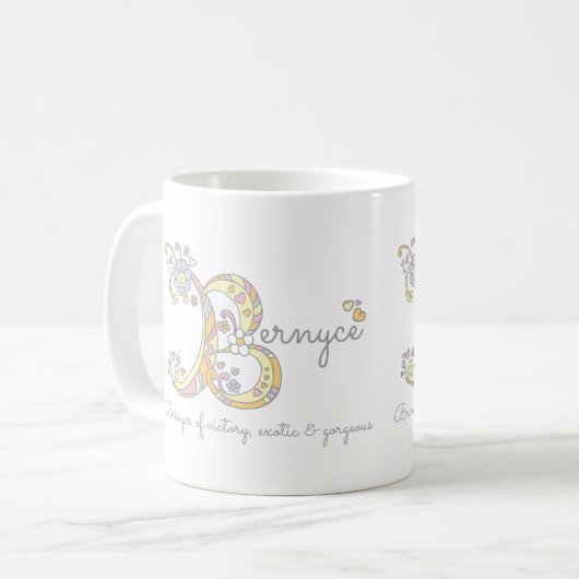 Bernyceの手紙Bの名前および意味マグ コーヒーマグカップ (正面左)