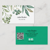 Berries and Branches Watercolor Classic 名刺 (正面/裏面)