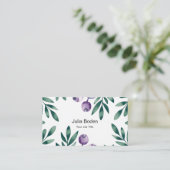 Berries and Branches Watercolor Foliage 名刺 (スタンド正面)