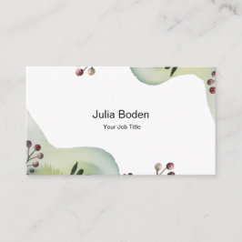 Berries and Branches Watercolor Minimalist 名刺