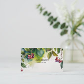 Berries and Branches Watercolor Painting 名刺 (スタンド正面)