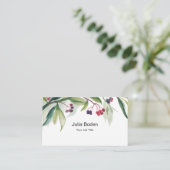 Berries and Branches Watercolor Rustic 名刺 (スタンド正面)