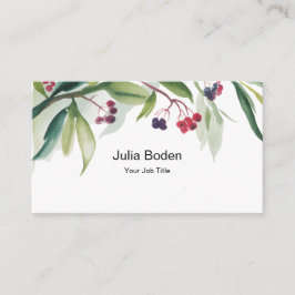 Berries and Branches Watercolor Rustic 名刺