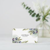 Berries and Branches Watercolor Splash 名刺 (スタンド正面)