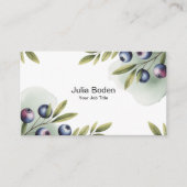 Berries and Branches Watercolor Splash 名刺 (正面)