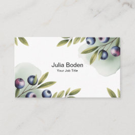 Berries and Branches Watercolor Splash 名刺