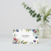 Berries and Branches Watercolor Surround 名刺 (スタンド正面)
