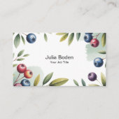 Berries and Branches Watercolor Surround 名刺 (正面)