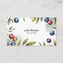 Berries and Branches Watercolor Surround 名刺