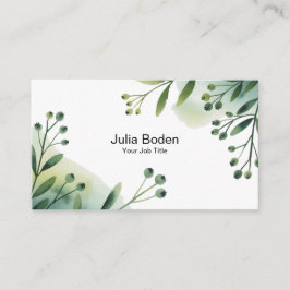 Berries and Branches Watercolor Vintage 名刺