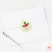 Berries and Leaves Personalized Christmas ラウンドシール (封筒)
