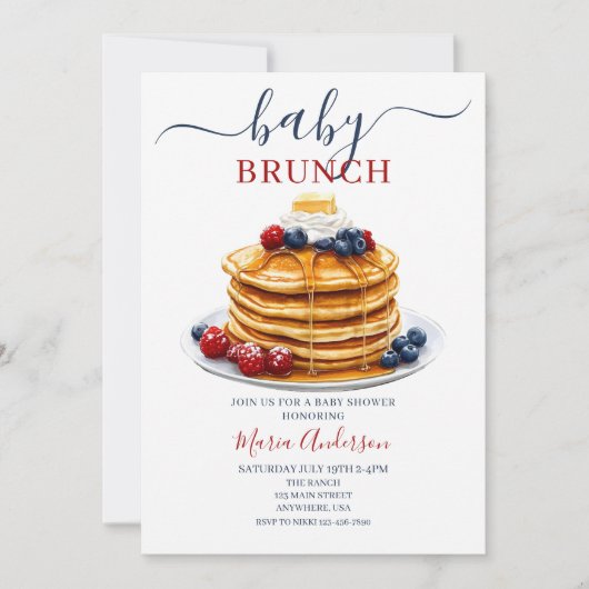 Berries Baby Brunch Baby Shower 招待状 (正面)