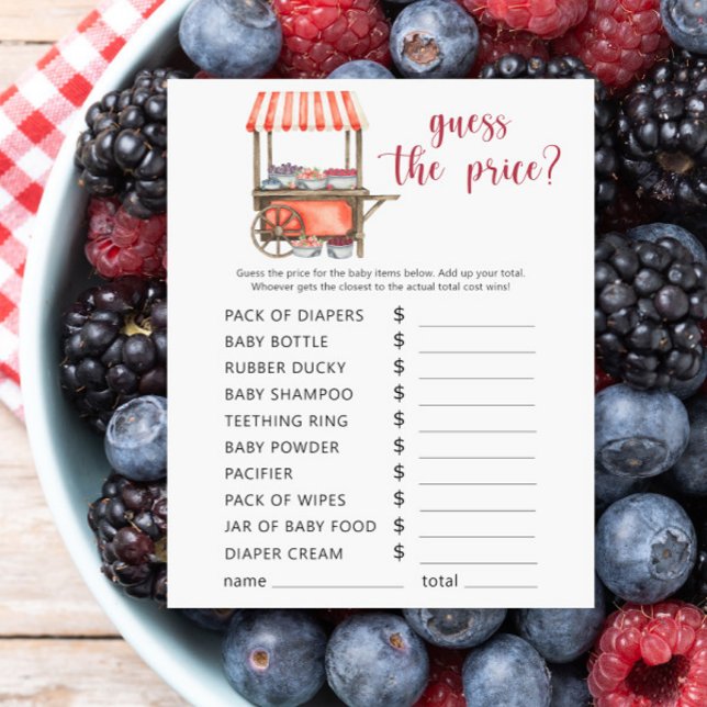 Berries baby shower - Guess the price! Game (クリエイターアップロード済み)