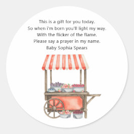 Berries baby shower - Prayer candle label ラウンドシール